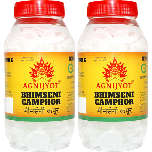 Agnijyot Bhimseni Camphor – Pack of 2 Jars (250g each)