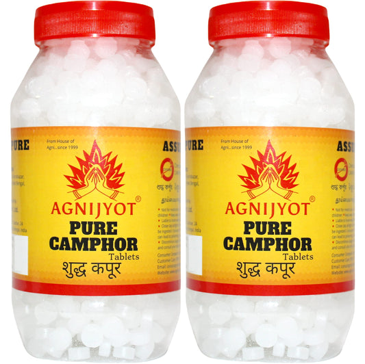 Agnijyot Camphor Tablets – Pack of 2 Jars (300g each)