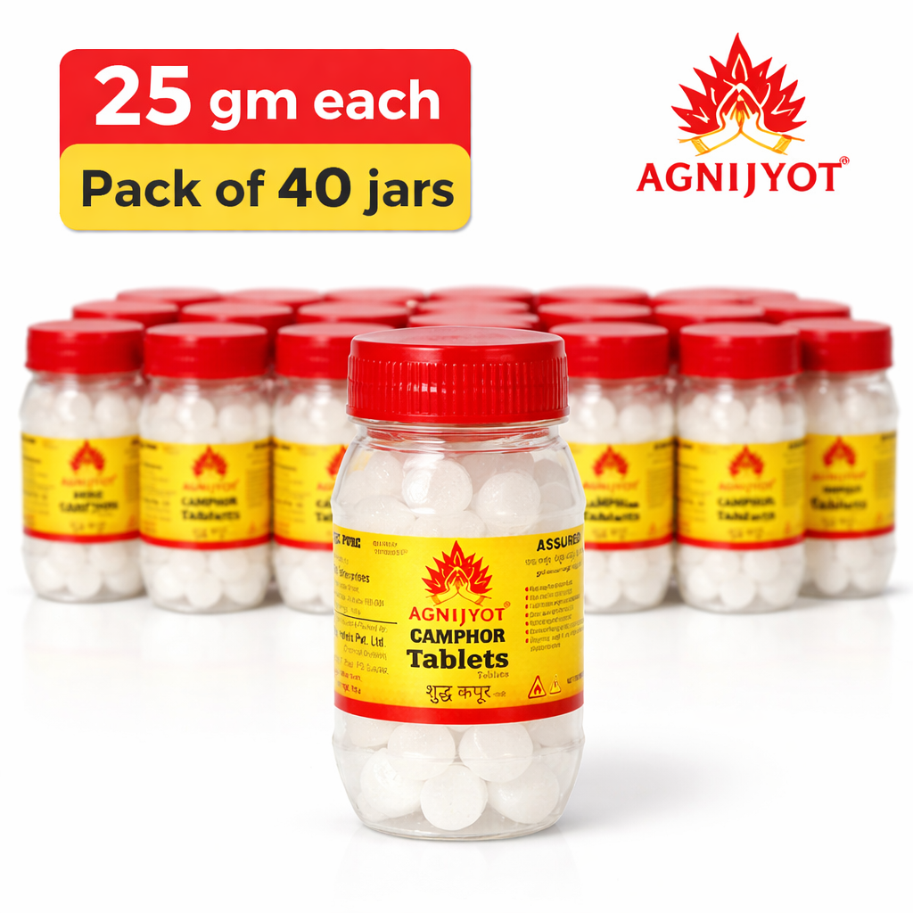 Agnijyot Camphor Tablets – Pack of 40 Jars (25g each)