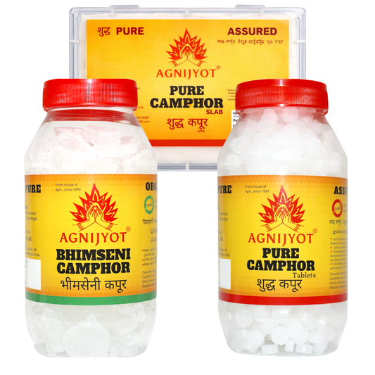 Agnijyot Camphor Trio – Bhimseni + Tablets + Slab